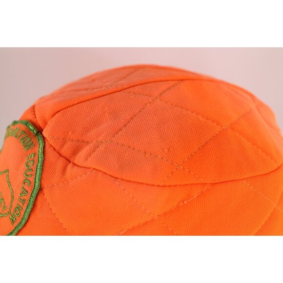 Vtg 70s Conservation Education Kentucky Safe Hunter Quilted Ear Flap Hat 7 1/8 - Picture 6 of 14